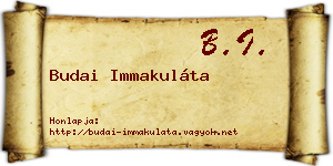 Budai Immakuláta névjegykártya
